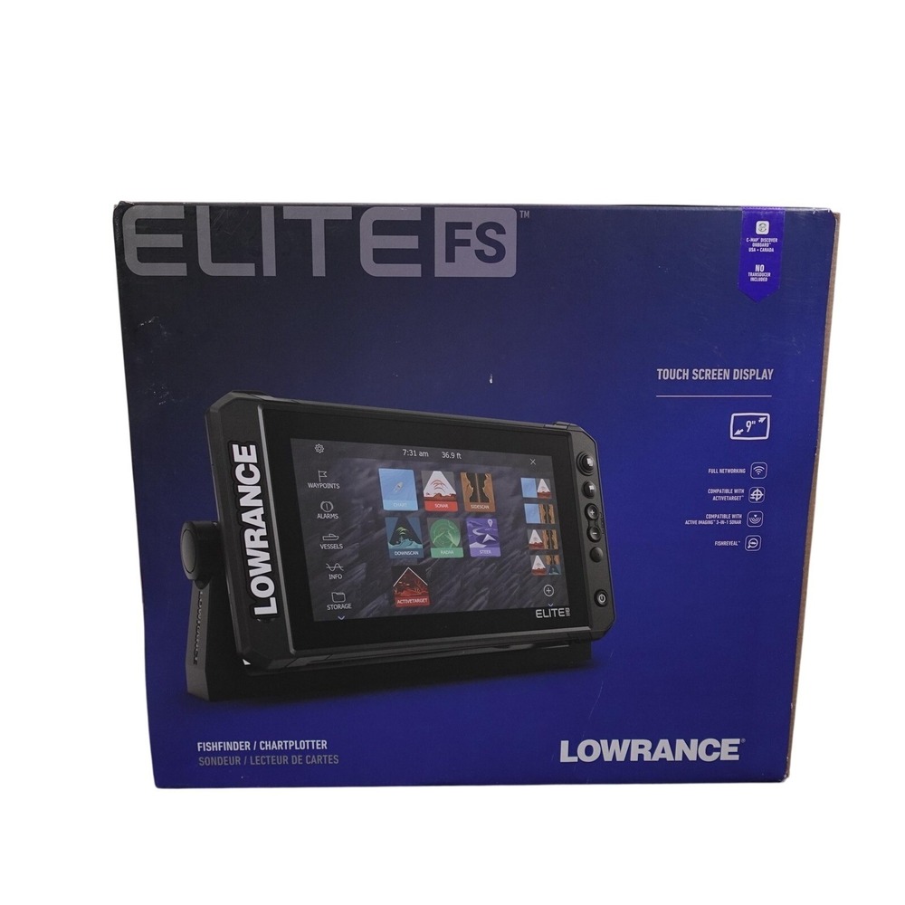 Lowrance Elite FS 9 Fishfinder Chartplotter 9" Head Unit Black No Transducer